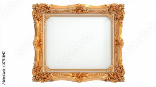 Elegant Gold Ornate Picture Frame Empty Square Frame for Art, Photos, and Decor