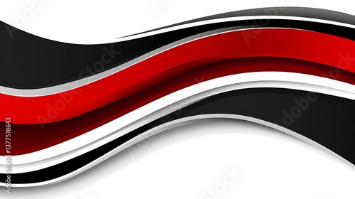 Free Download Graphic design showing wavy layers of red white and black colors - GFXLoad