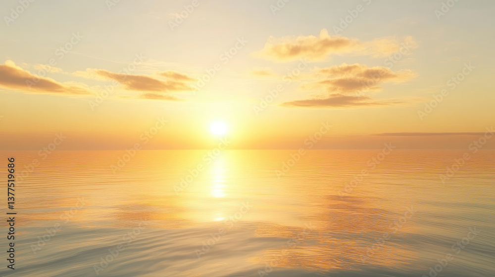 A peaceful sunrise scene with soft golden light isolated on white background PNG A peaceful sunrise scene with soft golden light isolated on white background PNG