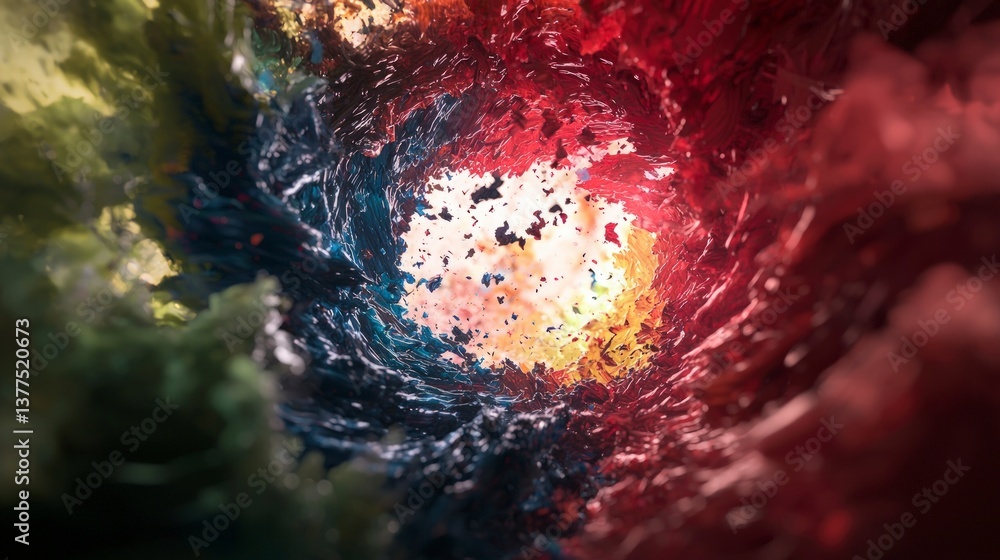Fototapeta premium Abstract Colorful Swirling Vortex Digital Art Painting