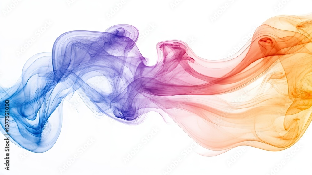 A colorful smoke explosion set against a white background. - A colorful smoke explosion set against a white background. -