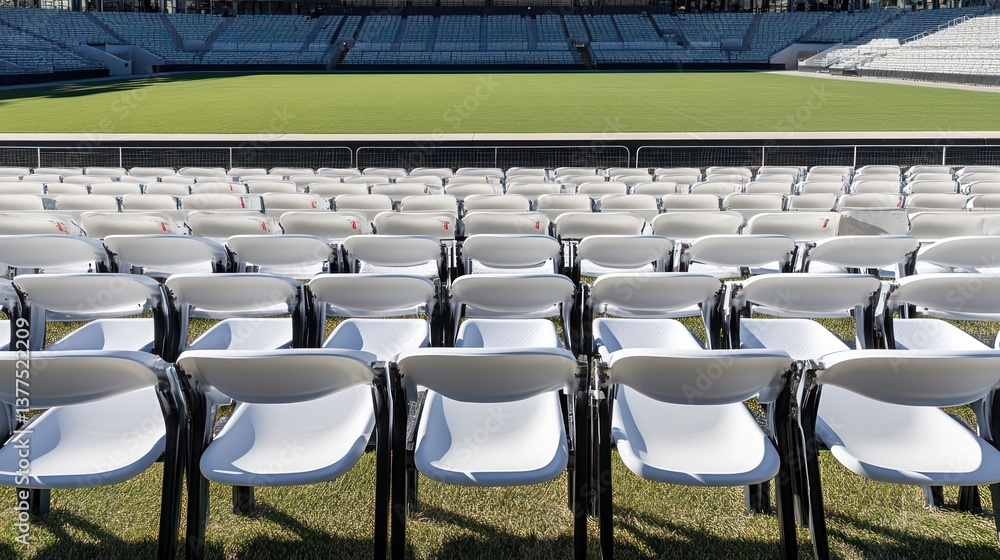 Fototapeta premium Empty stadium seats on a sunny day (1)
