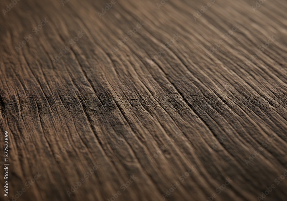 Fototapeta premium Dark brown wood texture warm light close up. AI Generated