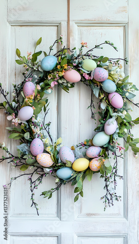 easter eggs and flowers