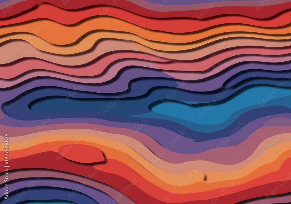 Abstract layered landscape warm sunset hues. AI Generated Abstract layered landscape warm sunset hues. AI Generated