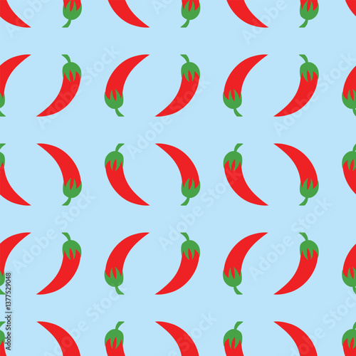 Seamless vector pattern with red hot peppers