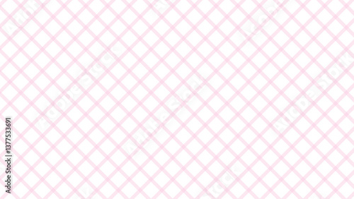 Pink and white diagonal background. Plaid checkered seamless pattern.