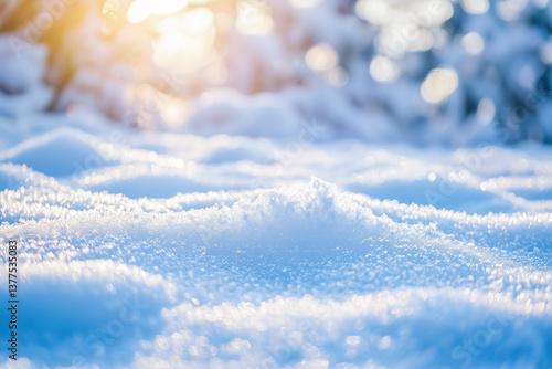 Sunny snow background with shades 