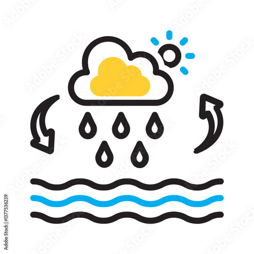 Vector multi color icon for Evaporation