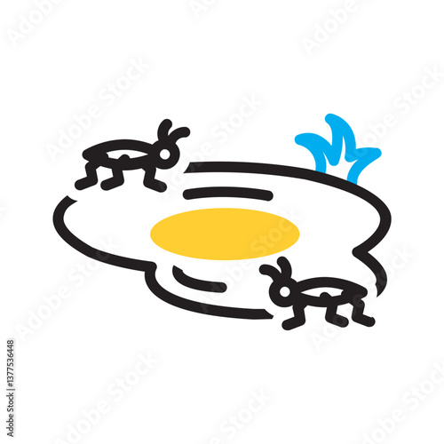 Vector multi color icon for Water bugs