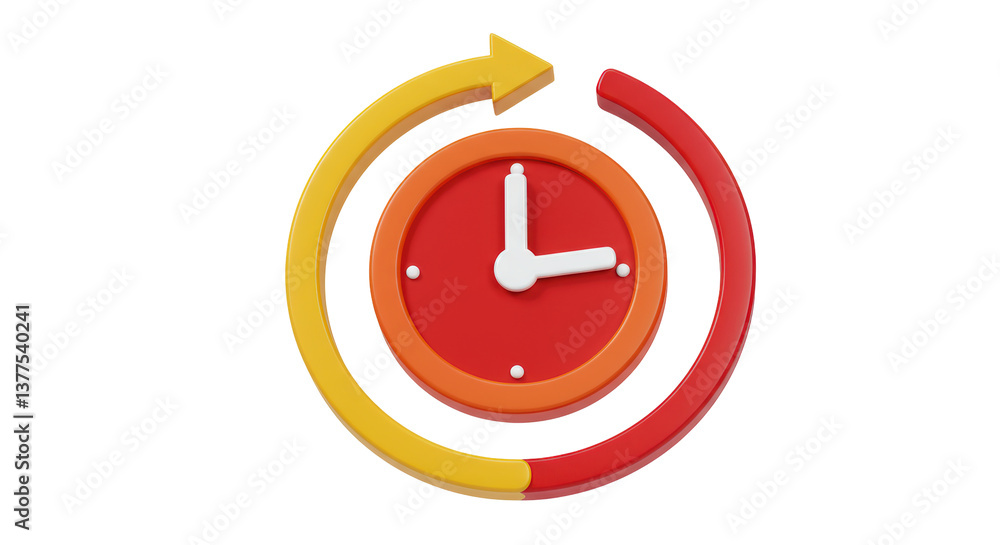 Isolated Clock and Arrow Circle Isolated Clock and Arrow Circle