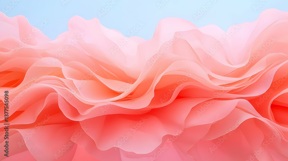 Fototapeta premium Delicate Cherry Blossom Patterns in Soft Pink and Blue Background