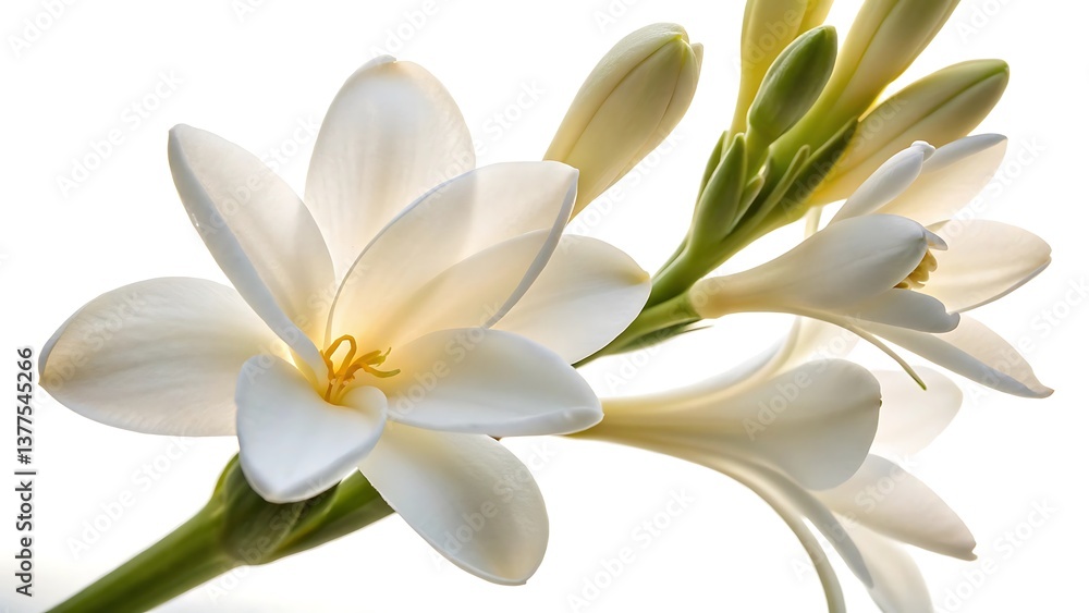 Fototapeta premium tuberose-flower-with-soft-white background