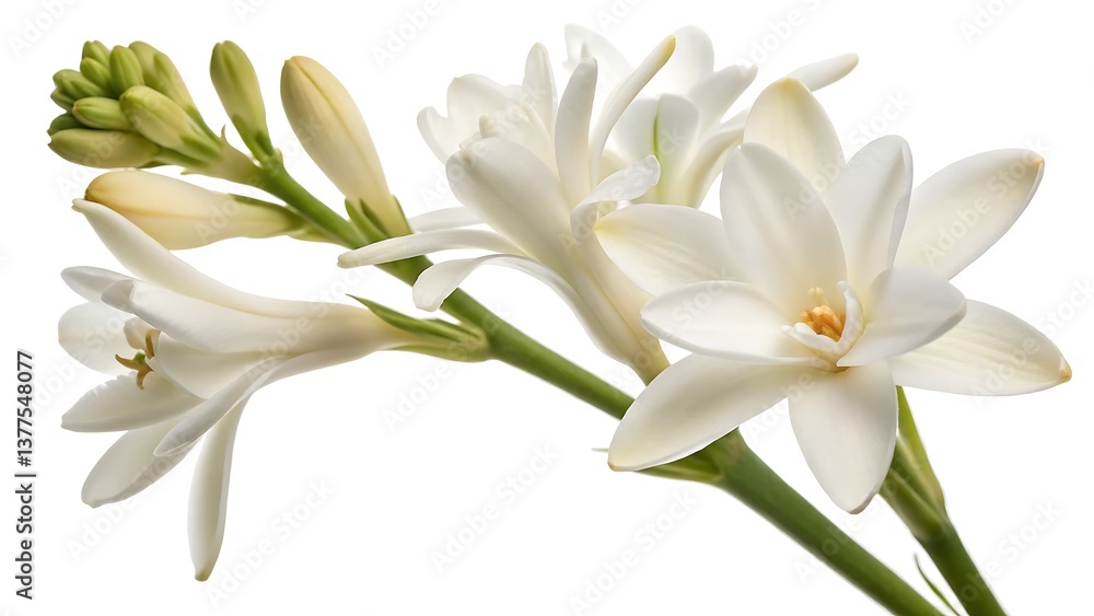 Fototapeta premium tuberose-flower-with-soft-white-