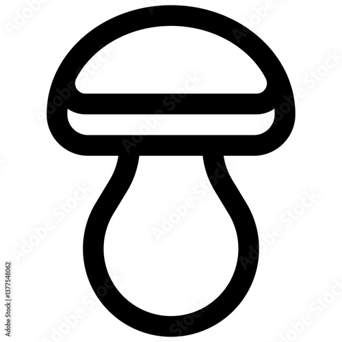 Mushroom foraging. Editable stroke vector icon.
