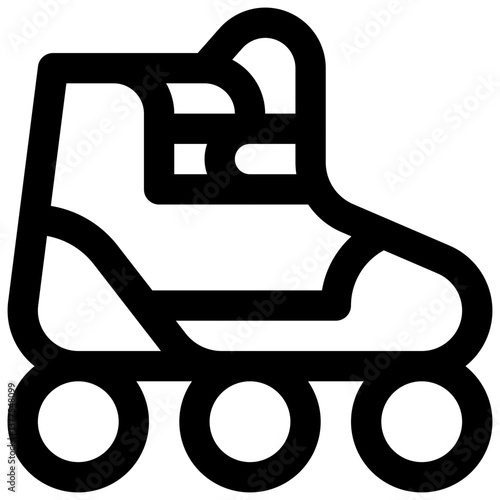Skating. Editable stroke vector icon.