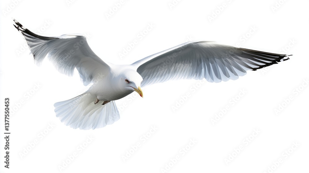 Obraz premium Seagull flying isolated on transparent background