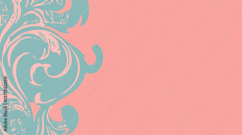 An ornamental floral design pattern with a pastel color scheme An ornamental floral design pattern with a pastel color scheme