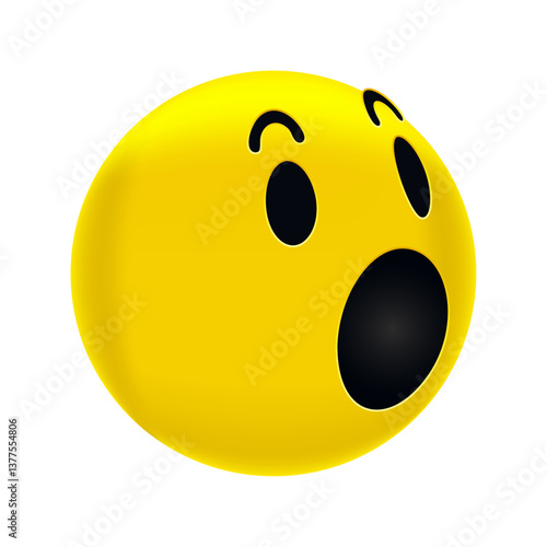 wow emoji, All right emoji illustration, Emoji element isolated, Surprise emoji clipart 3d character Emoji face character in shocked wow amazed astonished