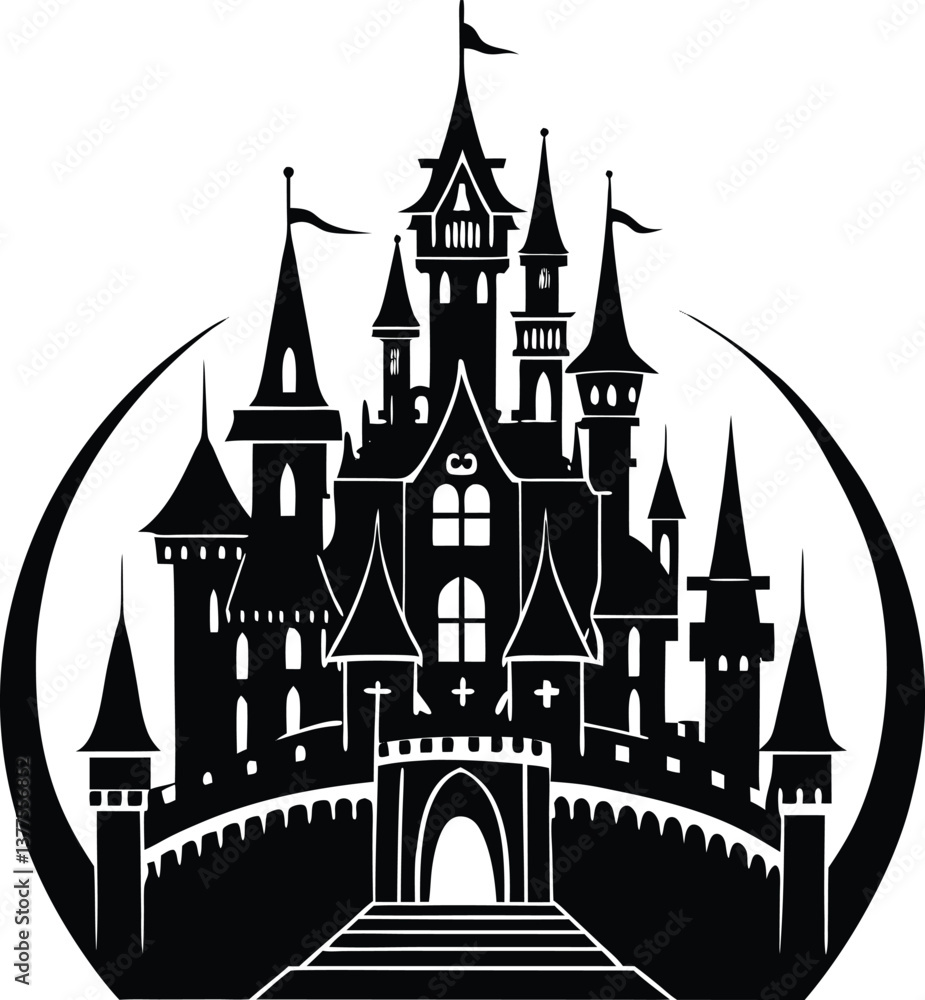 Obraz premium Castle Silhouette Vector