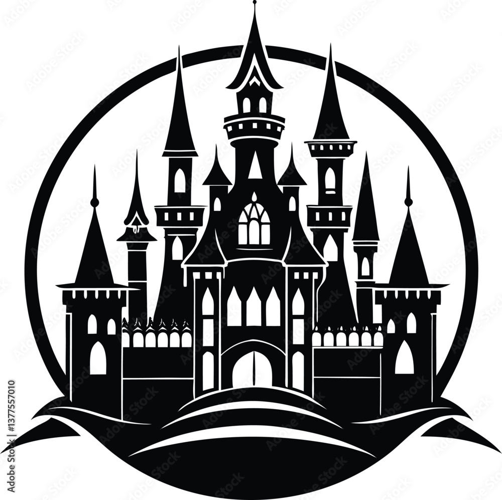 Naklejka premium Castle Silhouette Vector