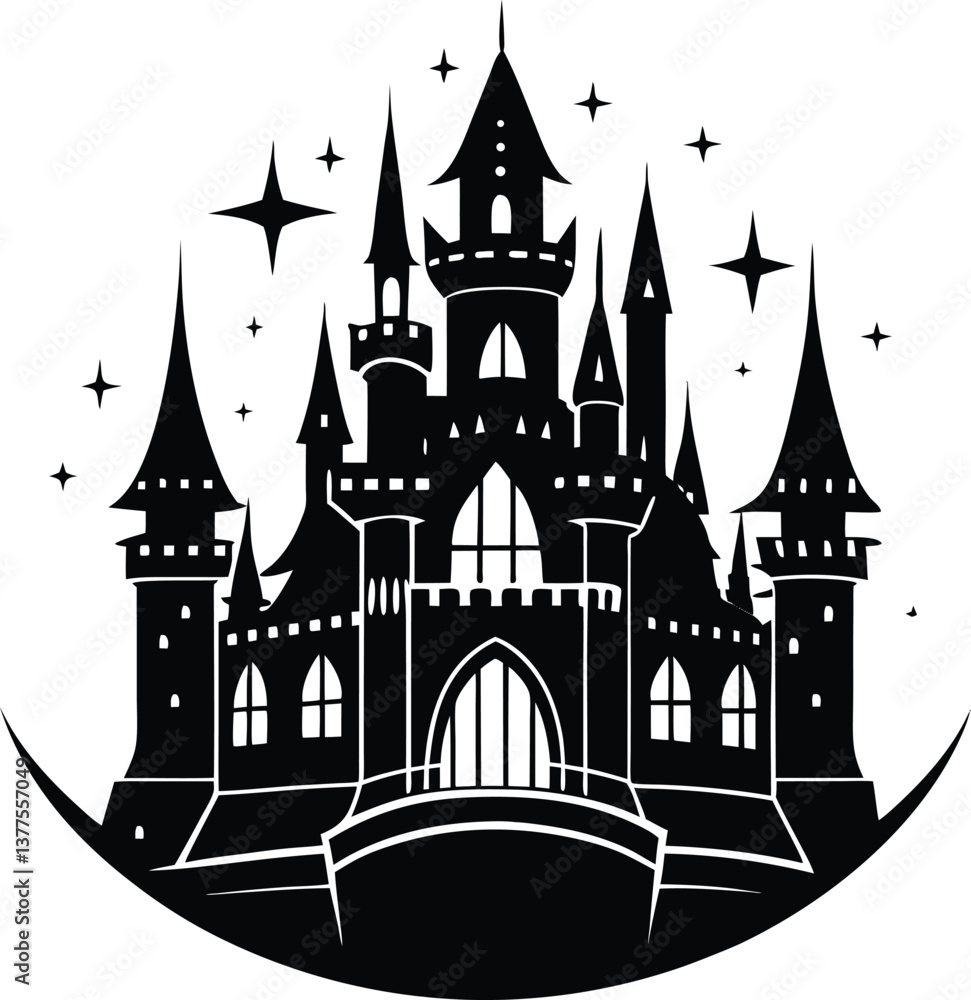 Obraz premium Castle Silhouette Vector