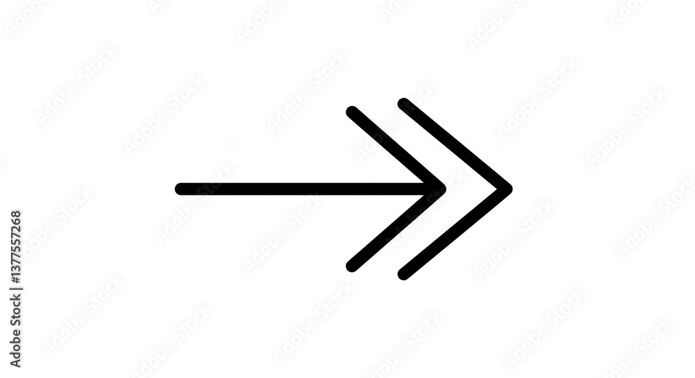 Double Arrow Icon Indicating Forward Movement and Direction Sign Double Arrow Icon Indicating Forward Movement and Direction Sign
