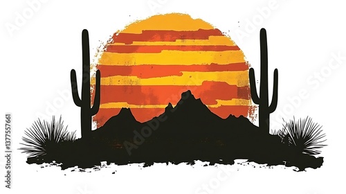 Desert Sunset Silhouette. (3)