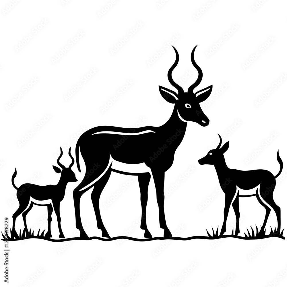 Naklejka premium deer silhouette vector