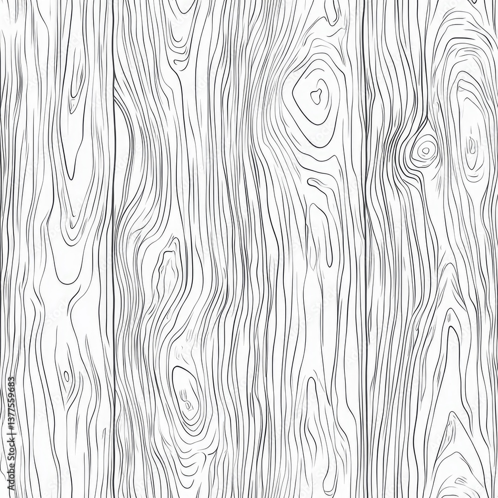 Abstract wood grain pattern. A detailed, graphic representation of wood grain, appearing as lines and curves on white panels Abstract wood grain pattern. A detailed, graphic representation of wood grain, appearing as lines and curves on white panels