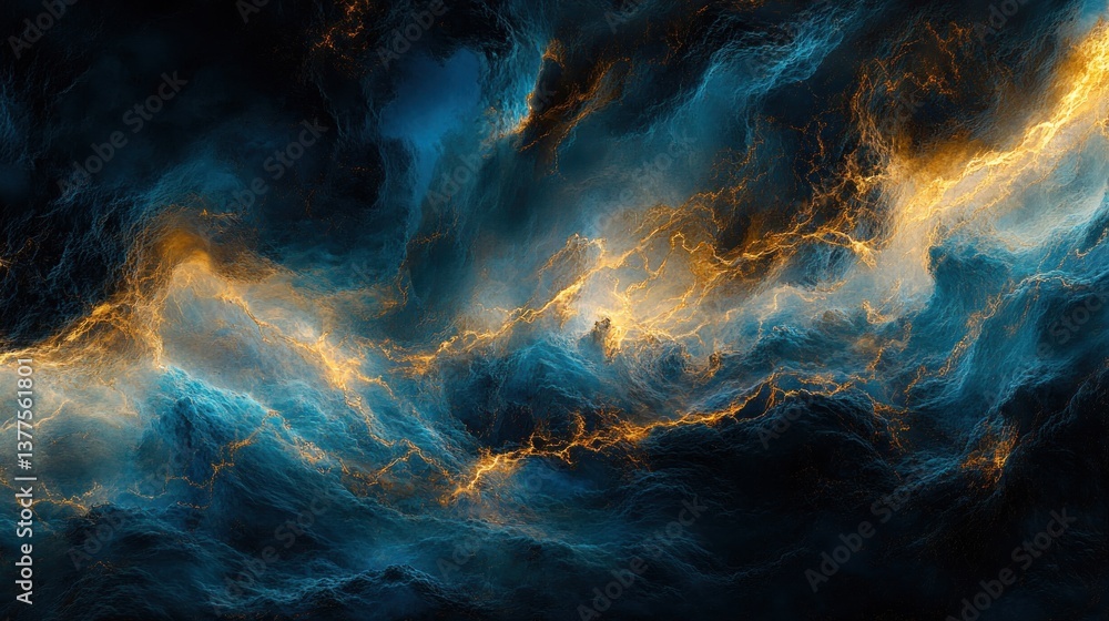 Fototapeta premium Abstract cosmic nebula; swirling gas, digital art, background