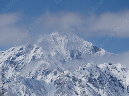冬の北アルプス　長野県白馬村