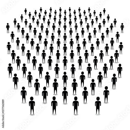 A digital illustration of a crowded city street.