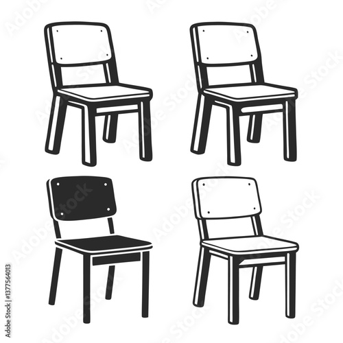 Cartoon Chair Clipart – Fun and Stylish Seating Illustration
