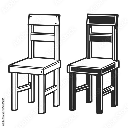 Cartoon Chair Clipart – Fun and Stylish Seating Illustration