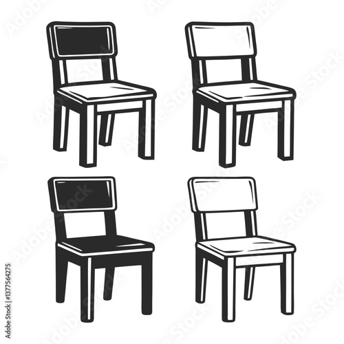 Cartoon Chair Clipart – Fun and Stylish Seating Illustration