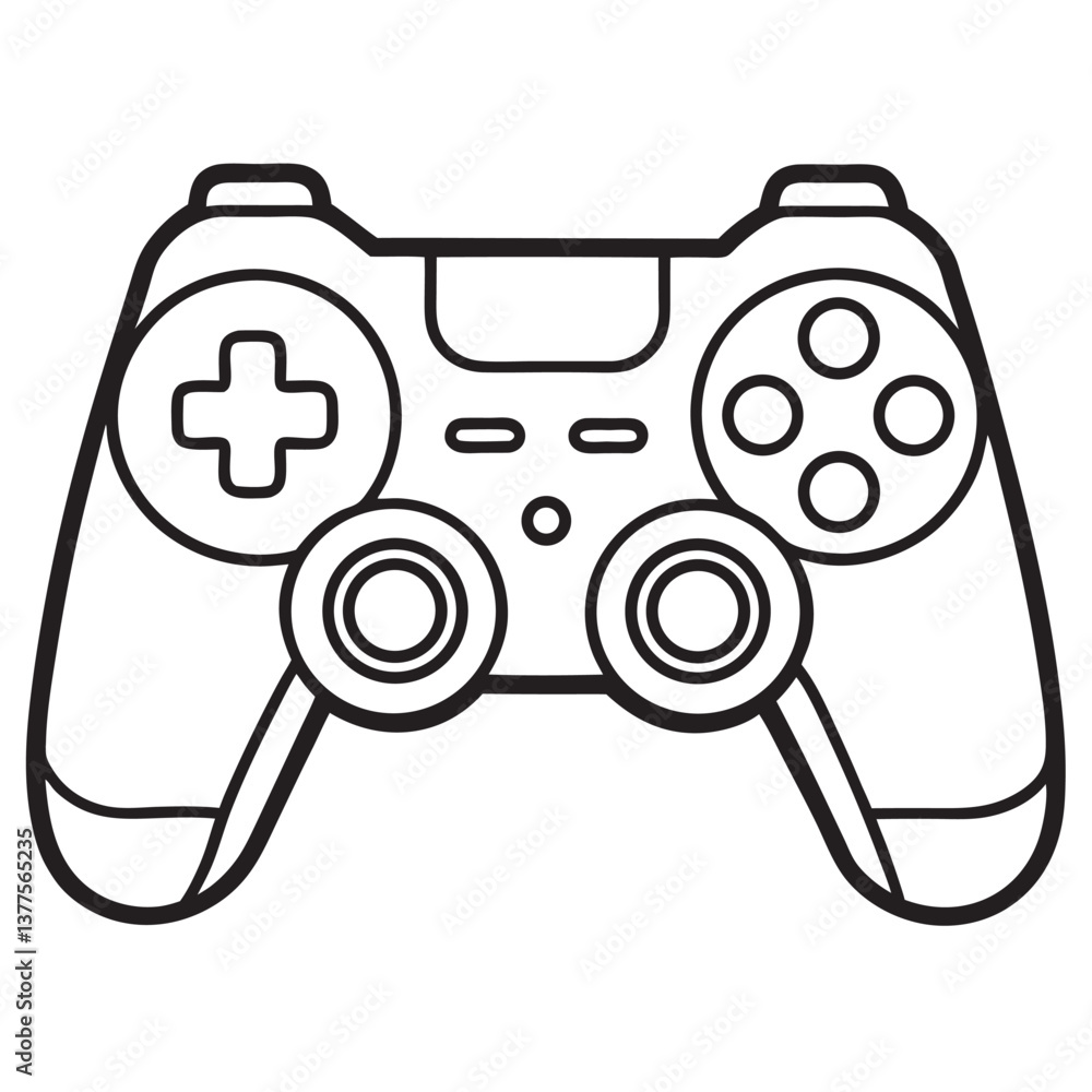 Video game controller line art black vector,Video Gamepad vector icon illustration on white background
Video game controller line art black vector,Video Gamepad vector icon illustration on white background