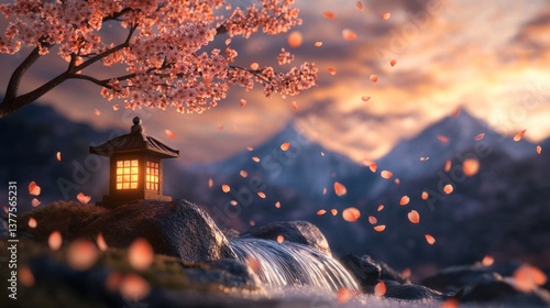 Cherry blossom festival japan nature scene tranquil environment close-up view serenity and beauty