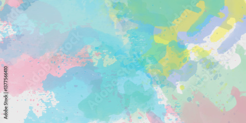 Abstract translucent multicolored watercolor background. Watercolor background. 3D illustration, 3D rendering. Colorful gradient ink colors wet effect hand drawn canvas background
