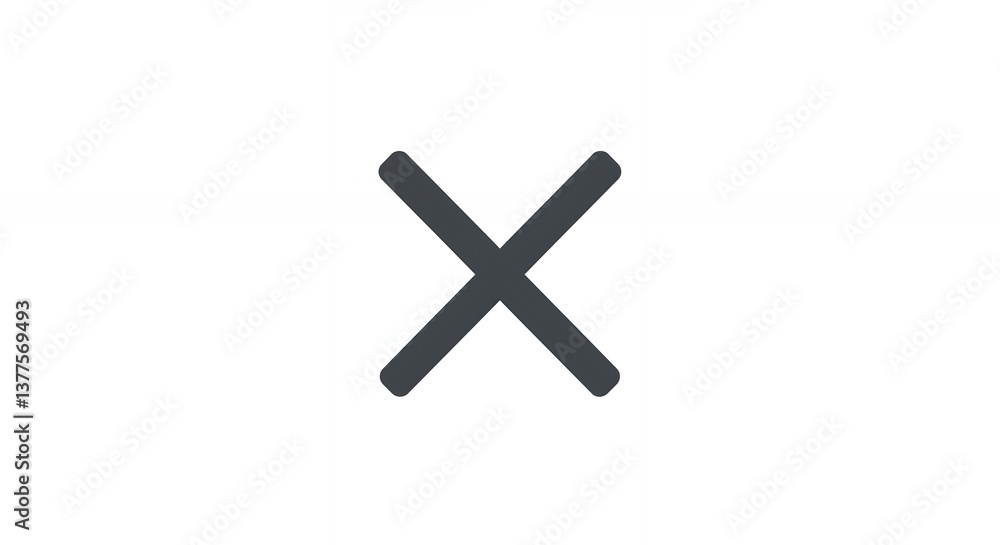 Obraz premium Depiction of a Simple Close Icon Symbol on a White Background