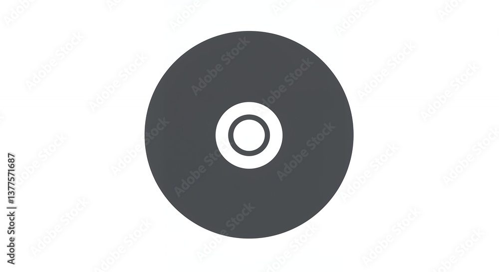 Isolated Gray Compact Disc on White Background for Data Storage Isolated Gray Compact Disc on White Background for Data Storage