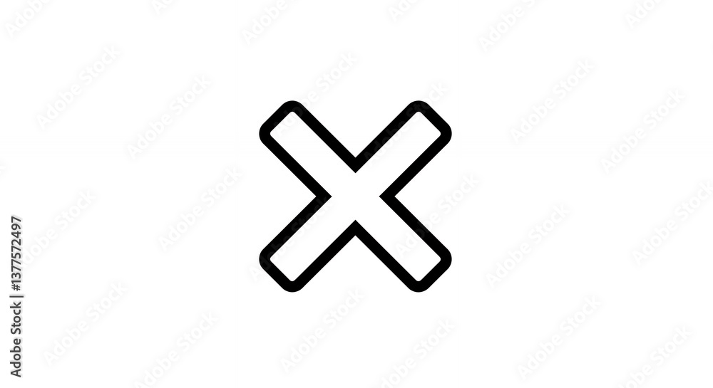 Black Cross Symbol on White Background for Design and Graphics Black Cross Symbol on White Background for Design and Graphics
