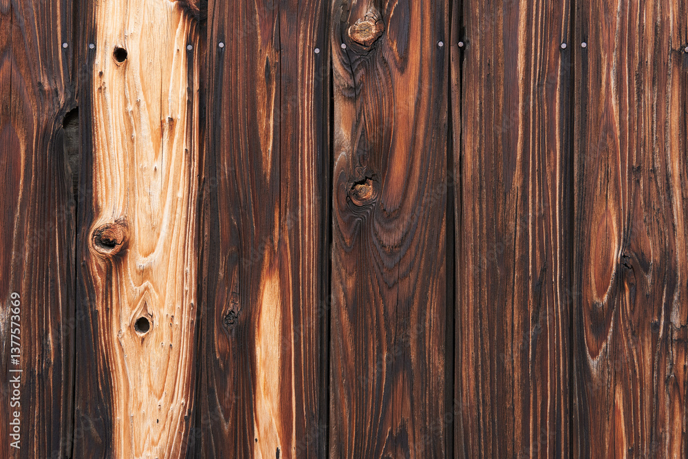 焦げ目の美しい焼杉・日本の伝統的な外壁素材・背景テクスチャーシリーズ