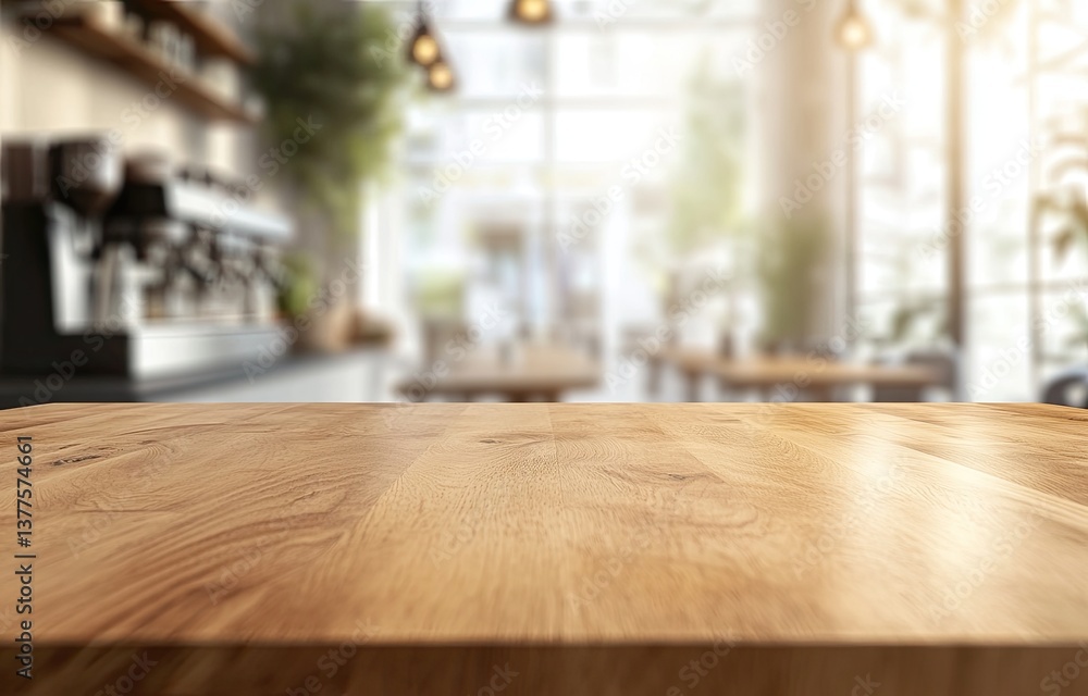 Empty wooden table in a cafe (3) Empty wooden table in a cafe (3)