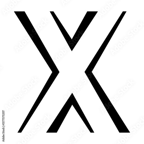 Bold Symmetrical X Shape, L...