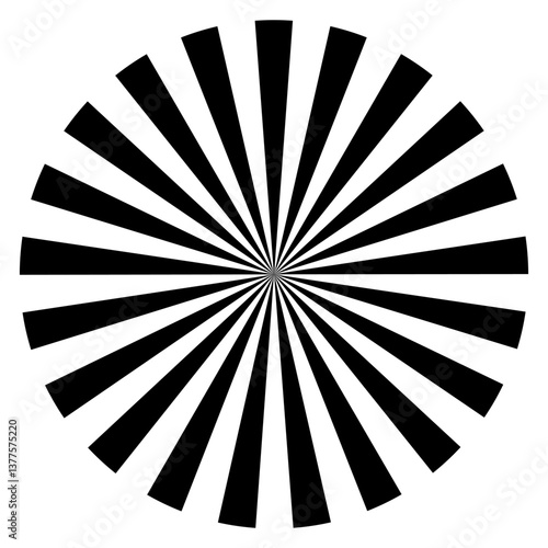 Radial Black Sunburst ray O...