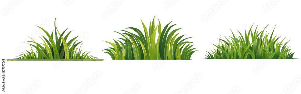 panorama green grass icon vector graphic design on transparent background