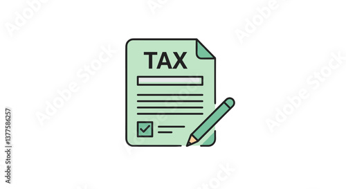 Tax Document with Pencil for Financial Planning  