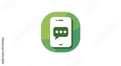 Messaging app icon in green and white design  