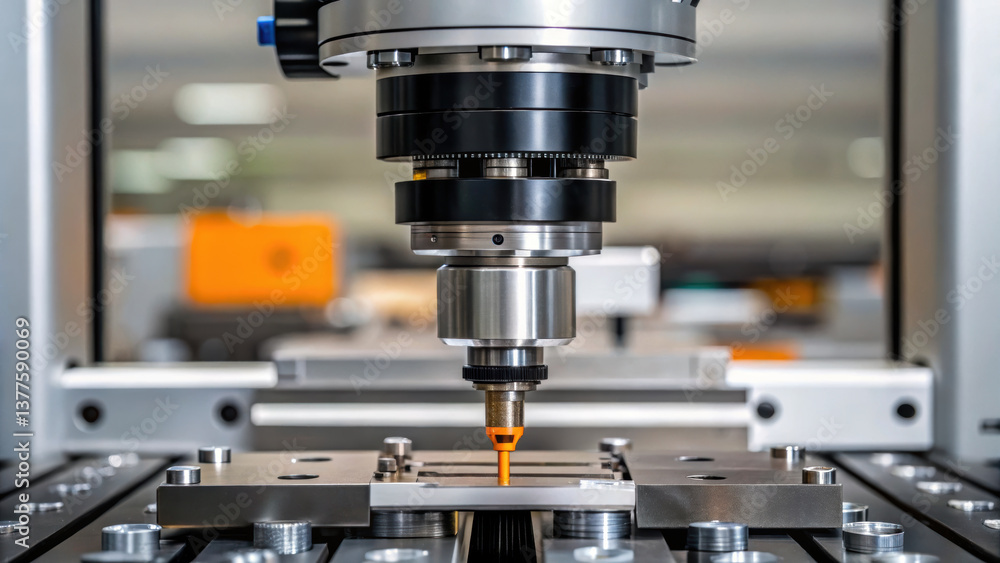 High tech machinery in industrial setting showcases automation in action, enhancing efficiency and precision in manufacturing industry High tech machinery in industrial setting showcases automation in action, enhancing efficiency and precision in manufacturing industry